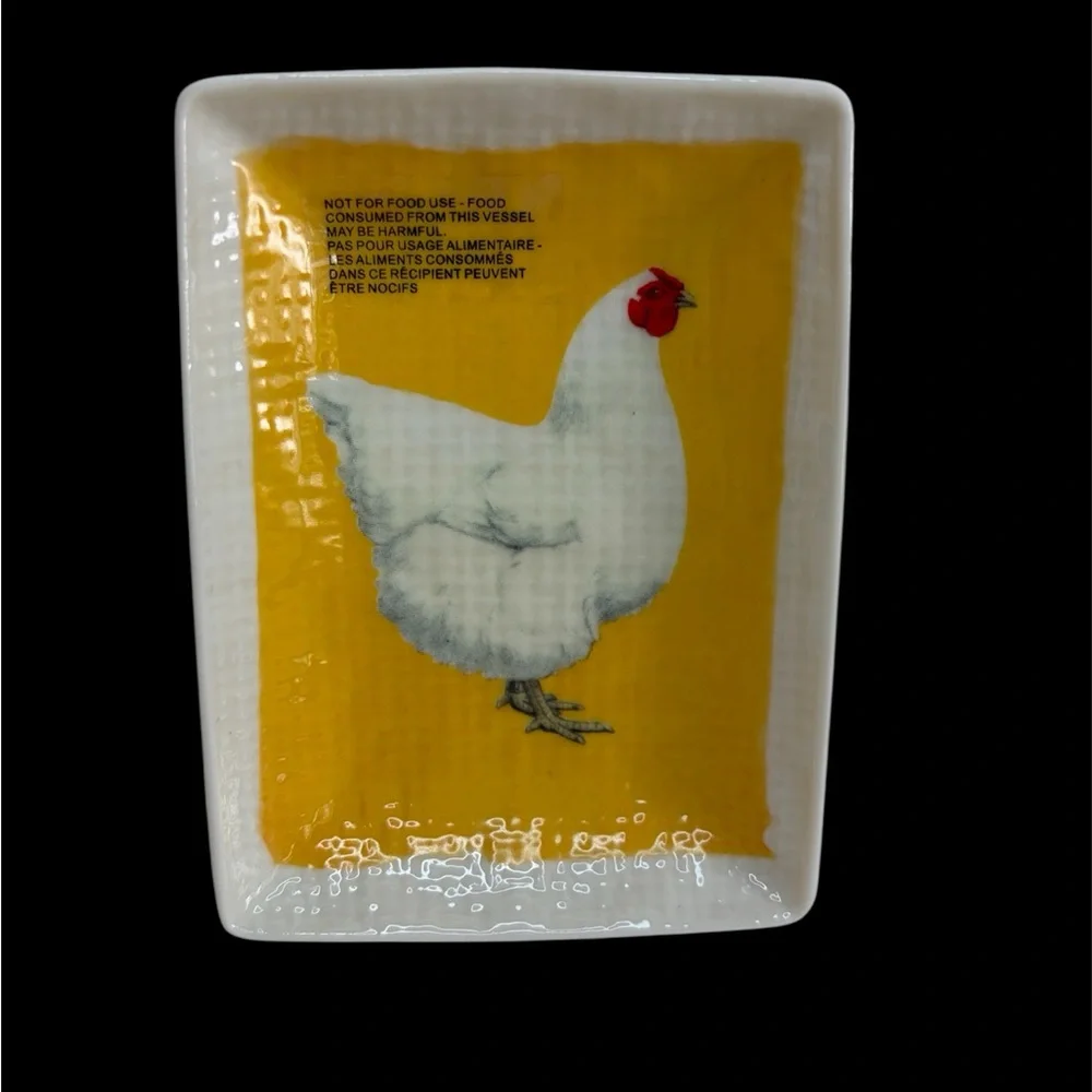 Ashland Mini Trinket Dish Tray Chicken Hen Farmhouse Country Decor Yellow NEW